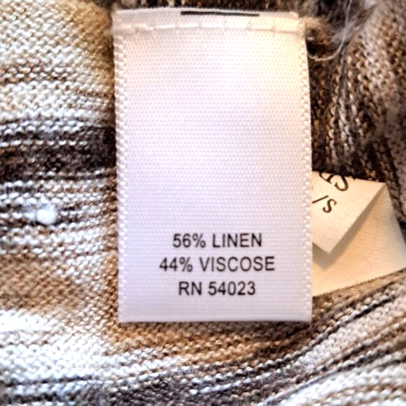 Banana Republic Brown Patterned Ruffle Off Shoulder Linen Blouse Size Medium - Picture 7 of 7